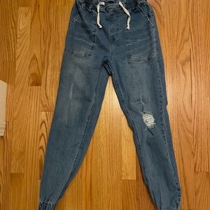 Denim joggers